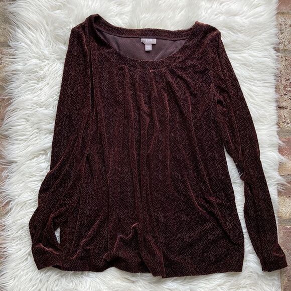 EUC J Jill Stretch Long Sleeves Scoop Neck Long Line Top Size L - Picture 10 of 10